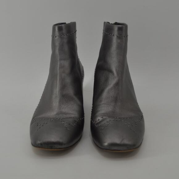 Donald Pliner Cafne Metallic Silver Gray Boots Studded Bow US 11 - Picture 7 of 14